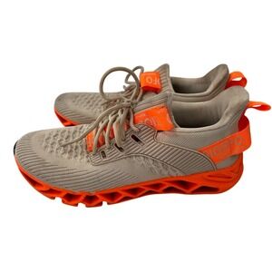 TSIODFO Beige Orange Breathable Knit Sneakers Size 40 Lightweight Casual Running